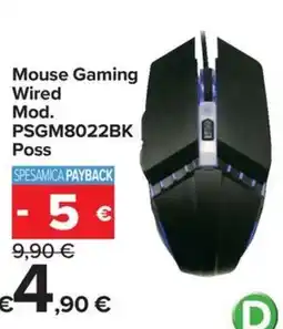 Carrefour Iper Mouse Gaming Wired Mod. PSGM8022BK Poss offerta
