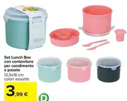 Carrefour Iper Set Lunch Box con contenitore per condimento e posate offerta