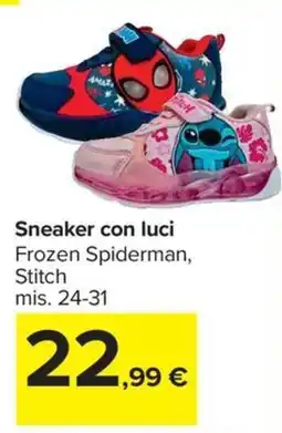 Carrefour Iper Sneaker con luci Frozen Spiderman, Stitch offerta