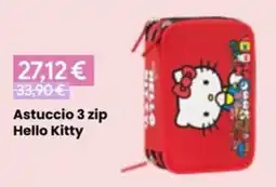 Paniate Astuccio 3 zip Hello Kitty offerta
