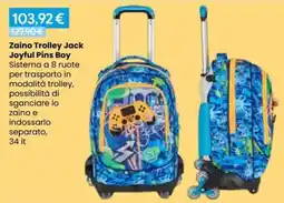 Paniate Zaino Trolley Jack Joyful Pins Boy offerta