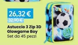 Paniate Astuccio 3 Zip 3D Glowgame Boy offerta