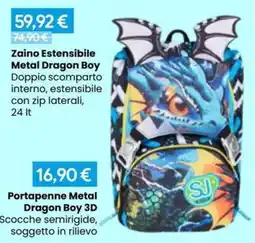 Paniate Portapenne Metal Dragon Boy 3D offerta