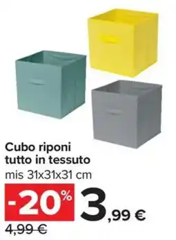 Carrefour Iper Cubo riponi tutto in tessuto offerta