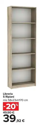 Carrefour Iper Libreria 5 Ripiani offerta