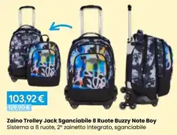 Paniate Zaino Trolley Jack Sganciabile 8 Ruote Buzzy Note Boy offerta