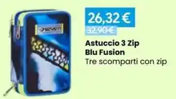 Paniate Astuccio 3 Zip Blu Fusion offerta