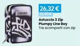 Paniate Astuccio 3 Zip Plumpy Line Boy offerta