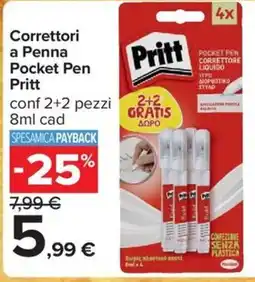 Carrefour Iper Correttori a Penna Pocket Pen Pritt offerta