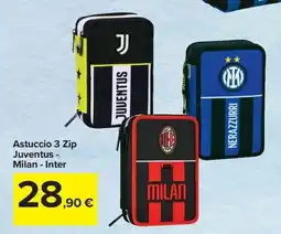 Carrefour Iper Astuccio 3 Zip Juventus - Milan - Inter offerta