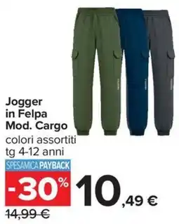 Carrefour Iper Jogger in Felpa Mod. Cargo offerta