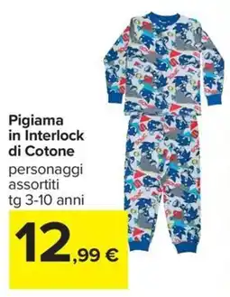 Carrefour Iper Pigiama personaggi assortiti offerta