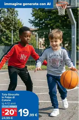 Carrefour Iper Tuta Girocollo in Felpa di Cotone offerta
