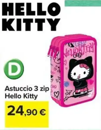 Astuccio 3 zip Hello Kitty