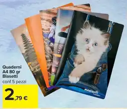 Carrefour Iper Quaderni A4 80 gr Blasetti offerta