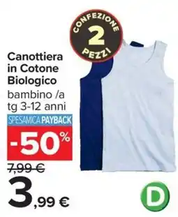 Carrefour Iper Canottiera in Cotone Biologico offerta