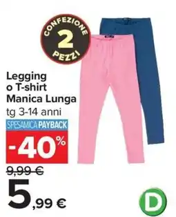 Carrefour Iper Legging o T-shirt Manica Lunga offerta
