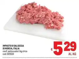 Metro Impasto di salsiccia di Norcia, Italia offerta
