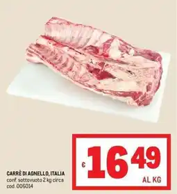 Metro Carrè di agnello, Italia offerta