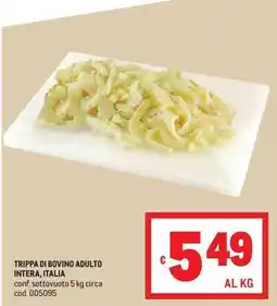 Metro Trippa di bovino adulto intera offerta