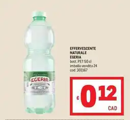 Metro Acqua effervescente naturale Egeria offerta