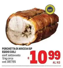 Metro Porchetta di Ariccia IGP Egidio Cioli offerta
