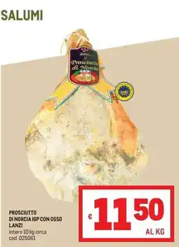 Metro Prosciutto di Norcia IGP con osso Lanzi offerta