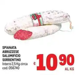 Metro Spianata abruzzese salumificio sorrentino offerta