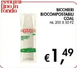 Coal City Bicchieri biocompostabili Coal offerta