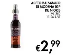 Coal City Aceto balsamico di Modena IGP de Nigris offerta