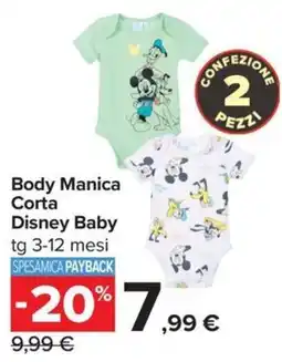 Carrefour Iper Body Manica Corta Disney Baby offerta