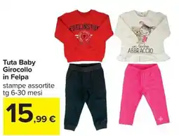 Carrefour Iper Tuta Baby Girocollo in Felpa offerta