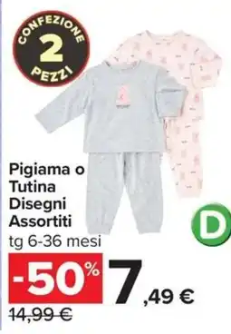 Carrefour Iper Pigiama o Tutina Disegni Assortiti offerta