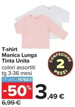 Carrefour Iper T-shirt Manica Lunga Tinta Unita offerta