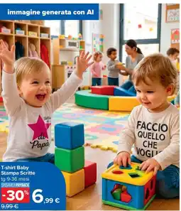 Carrefour Iper T-shirt Baby Stampa Scritte offerta