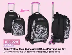 Paniate Zaino Trolley Jack Sganciabile 8 Ruote Plumpy Line Girl offerta