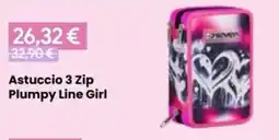 Paniate Astuccio 3 Zip Plumpy Line Girl offerta