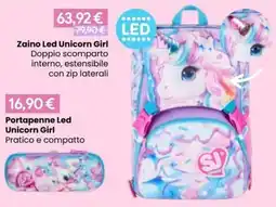 Paniate Zaino Led Unicorn Girl offerta