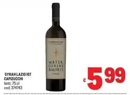 Metro Syrah Lazio IGT Capizucchi offerta