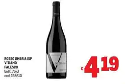 Metro Rosso Umbria IGP Vitiano offerta