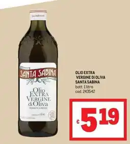 Metro Olio extra vergine di oliva Santa Sabina offerta