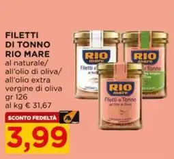 Alì Supermercati Filetti di tonno Rio Mare offerta