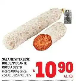 Metro Salame viterbese dolce/piccante coccia sesto offerta