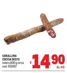 Metro Corallina Coccia Sesto offerta