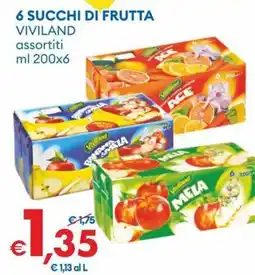 MD Discount 6 succhi di frutta Viviland assortiti offerta