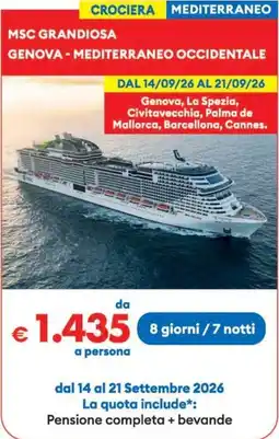 MD Discount Crociera Mediterraneo MSC Grandiosa offerta