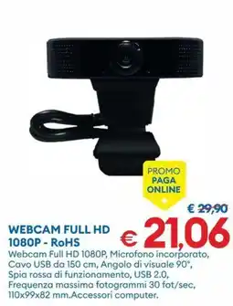 MD Discount Webcam Full HD 1080P - RoHS offerta