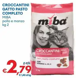MD Discount Croccantini gatto pasto completo Miba pollo e manzo offerta