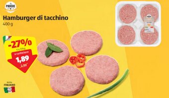 ALDI Il Podere Hamburger di tacchino 400g offerta