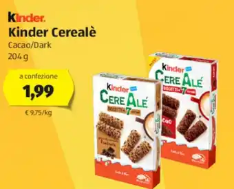ALDI Kinder Cerealè Cacao/Dark 204g offerta